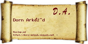 Dorn Arkád névjegykártya